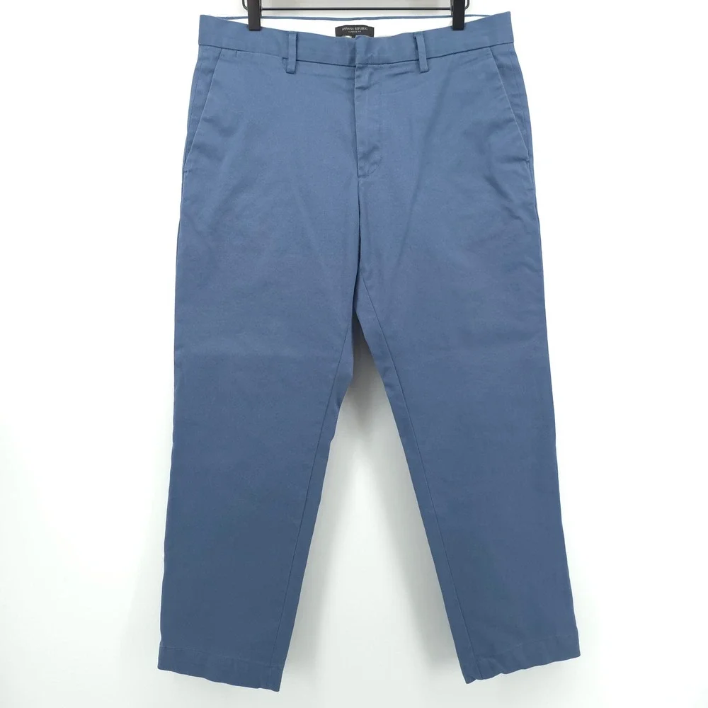 Banana Republic Tapered Fit Mens Chino Pants 34x32 Blue Stretch Trousers